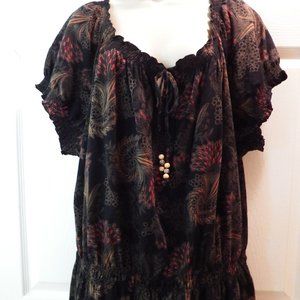 Croft & Barrow: Women's tunic top with elastic neckline & waist, Size 2X